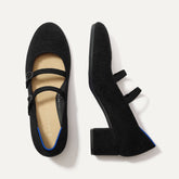 The ReVelvet™ Double Buckle Mary Jane Heel - ReVelvet™ Black