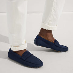 The Driving Loafer - Navy Herringbone