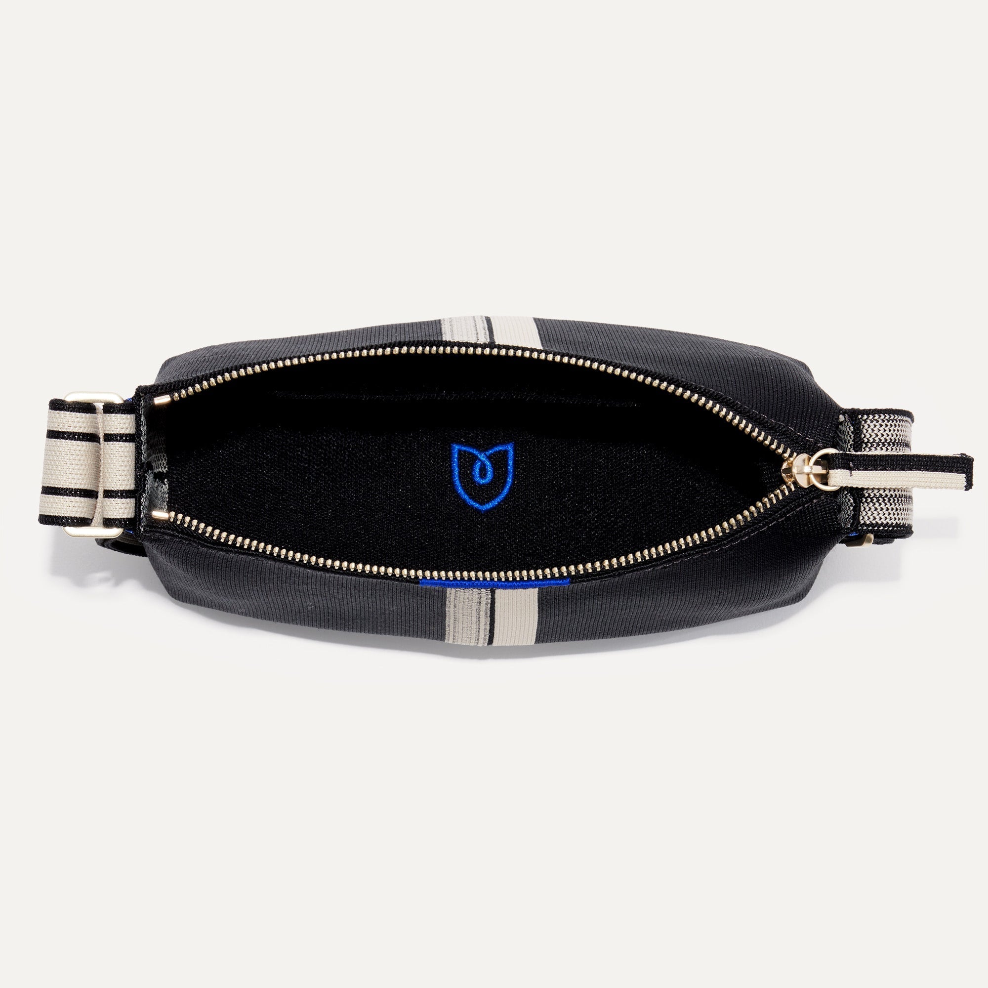 The Casual Crossbody - Black and Ivory Stripe