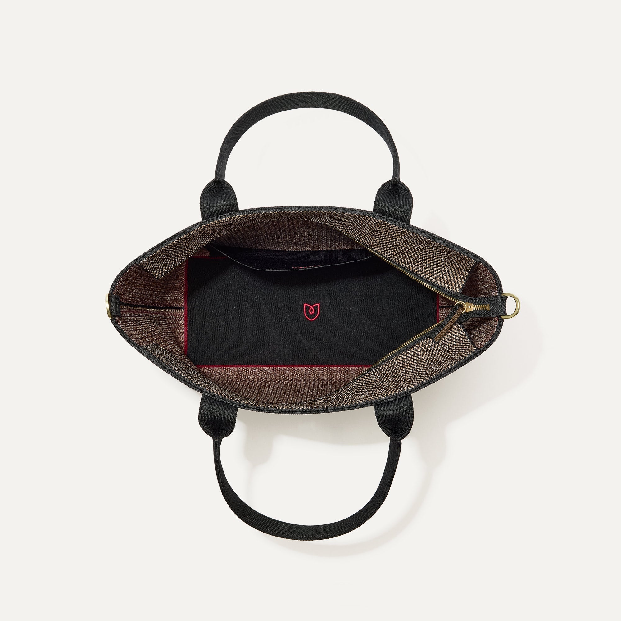 The Lightweight Zip Tote - Cacao Herringbone