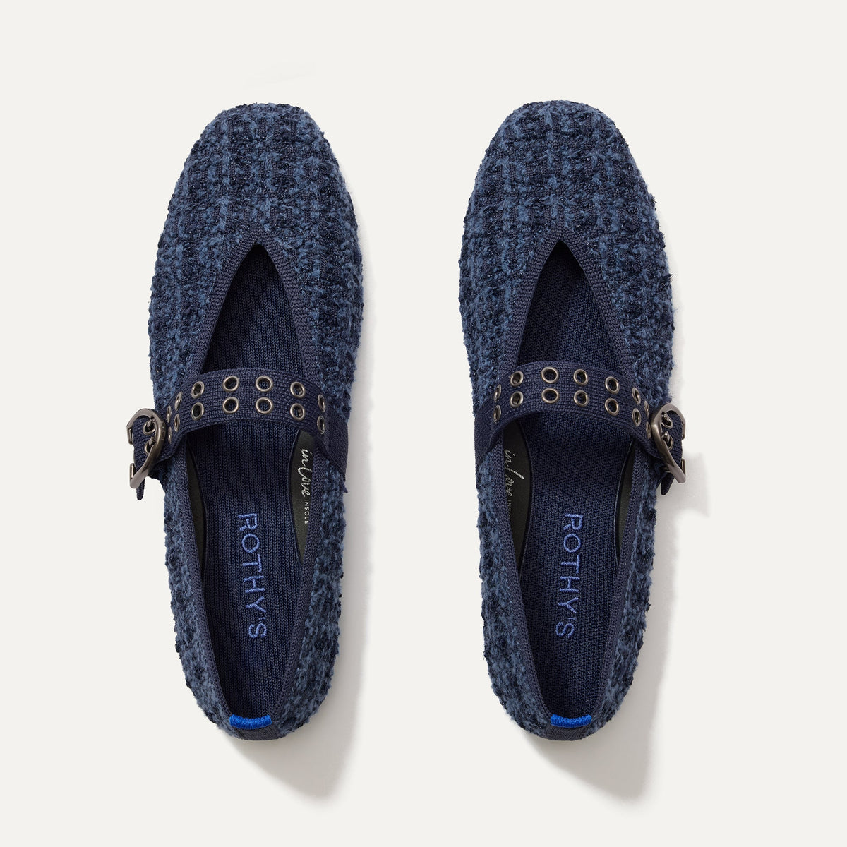 The Max Buckle Mary Jane - Blue Tweed