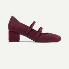 The ReVelvet™ Double Buckle Mary Jane Heel - ReVelvet™ Syrah